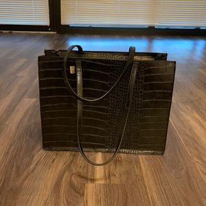 BÉIS Mini Work Tote Black Croc